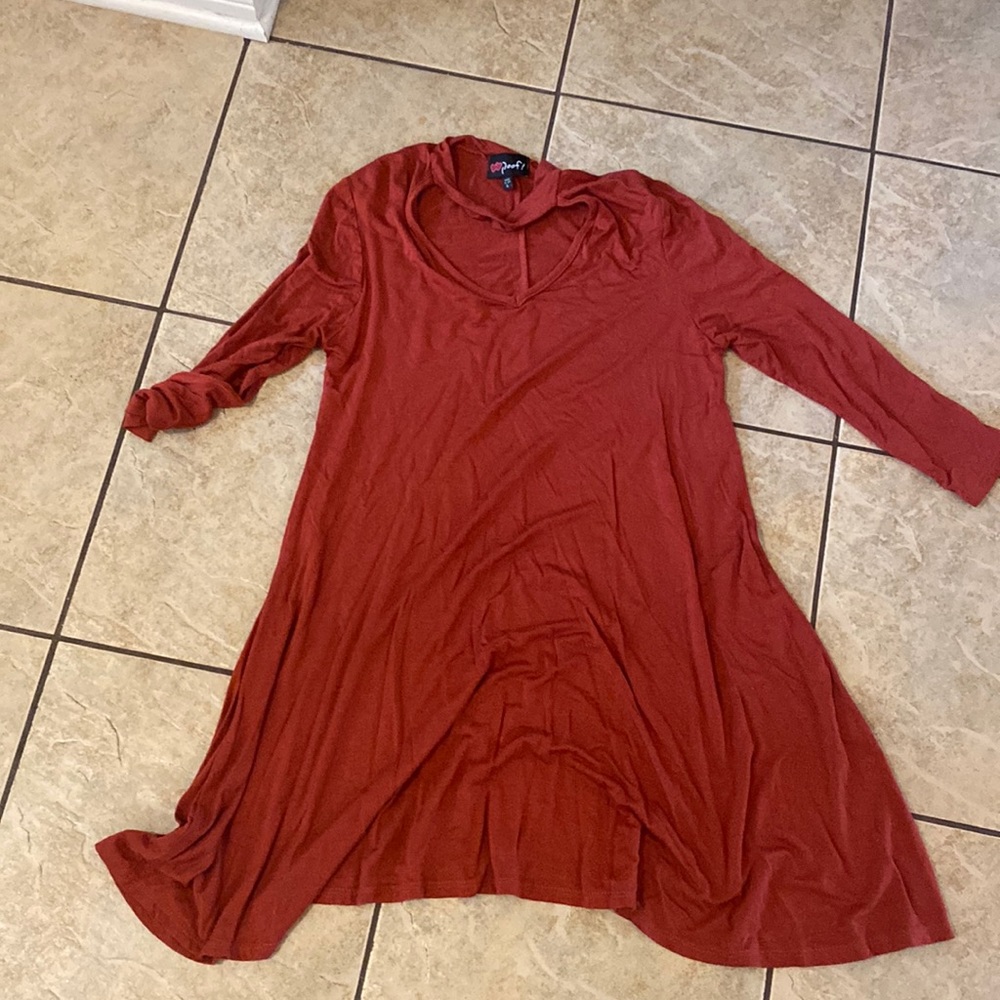 Burnt Orange Poof Dress Size Large